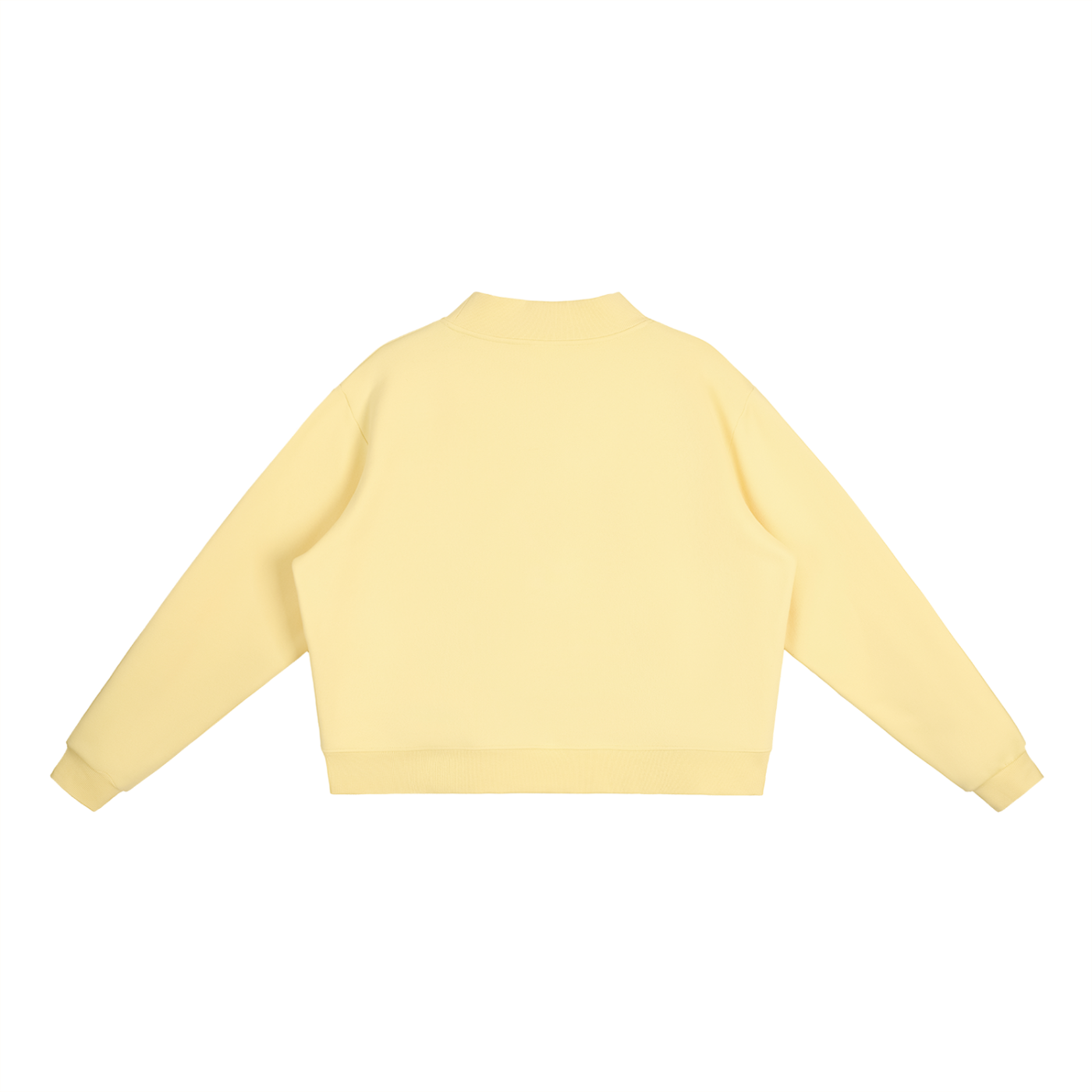 Bikini Yellow Fleece Oversize Mock-Neck Crew Sweatshirt