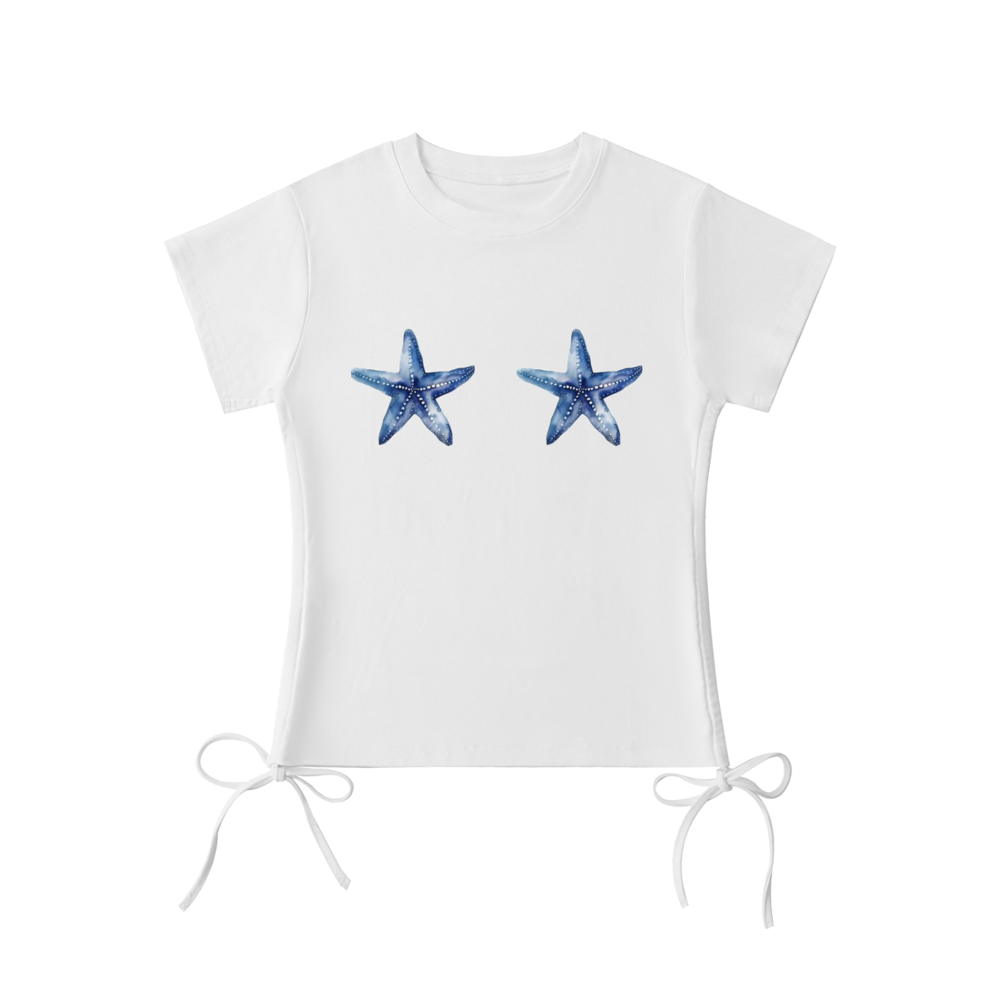 Ocean Starfish Drawstring White T-Shirt