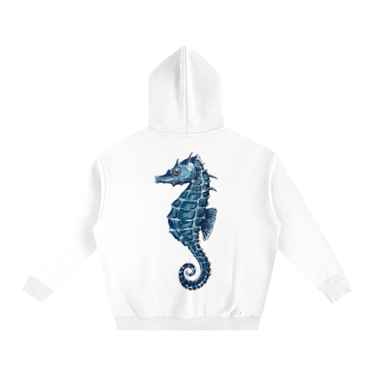 Ocean Sea Horse Oversize Fleeced Hoodie