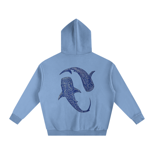 Ocean Whale Oversize Fleeced Hoodie