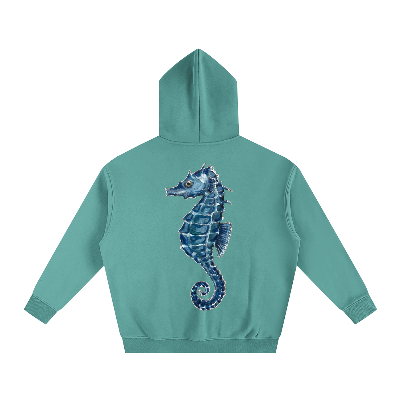Ocean Sea Horse Oversize Fleeced Hoodie