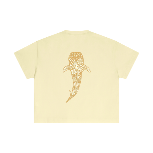 Ocean Whale Light Yellow Boxy T-Shirt