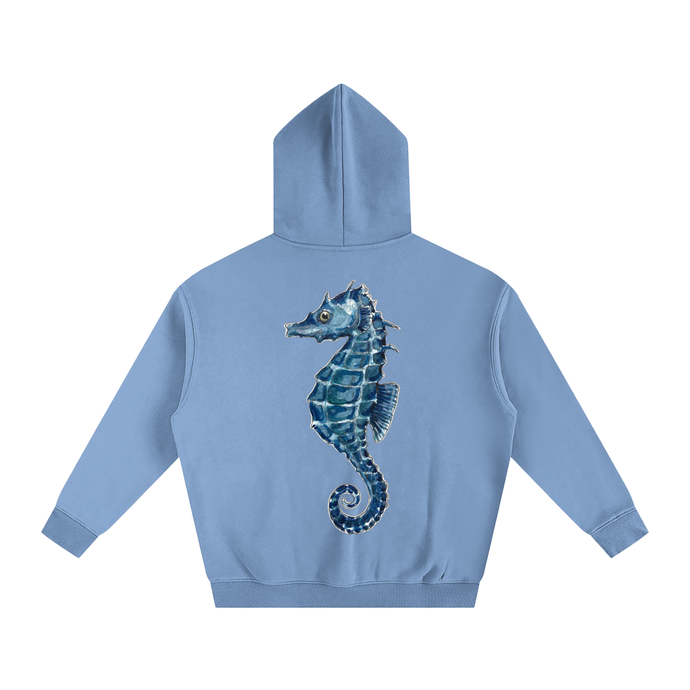 Ocean Sea Horse Oversize Fleeced Hoodie