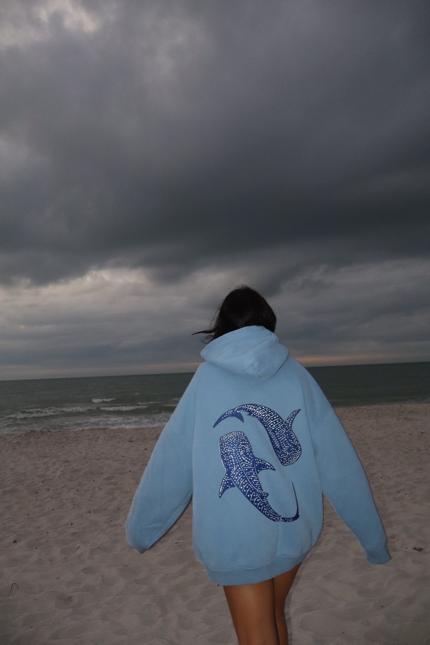 Ocean Whale Oversize Fleeced Hoodie