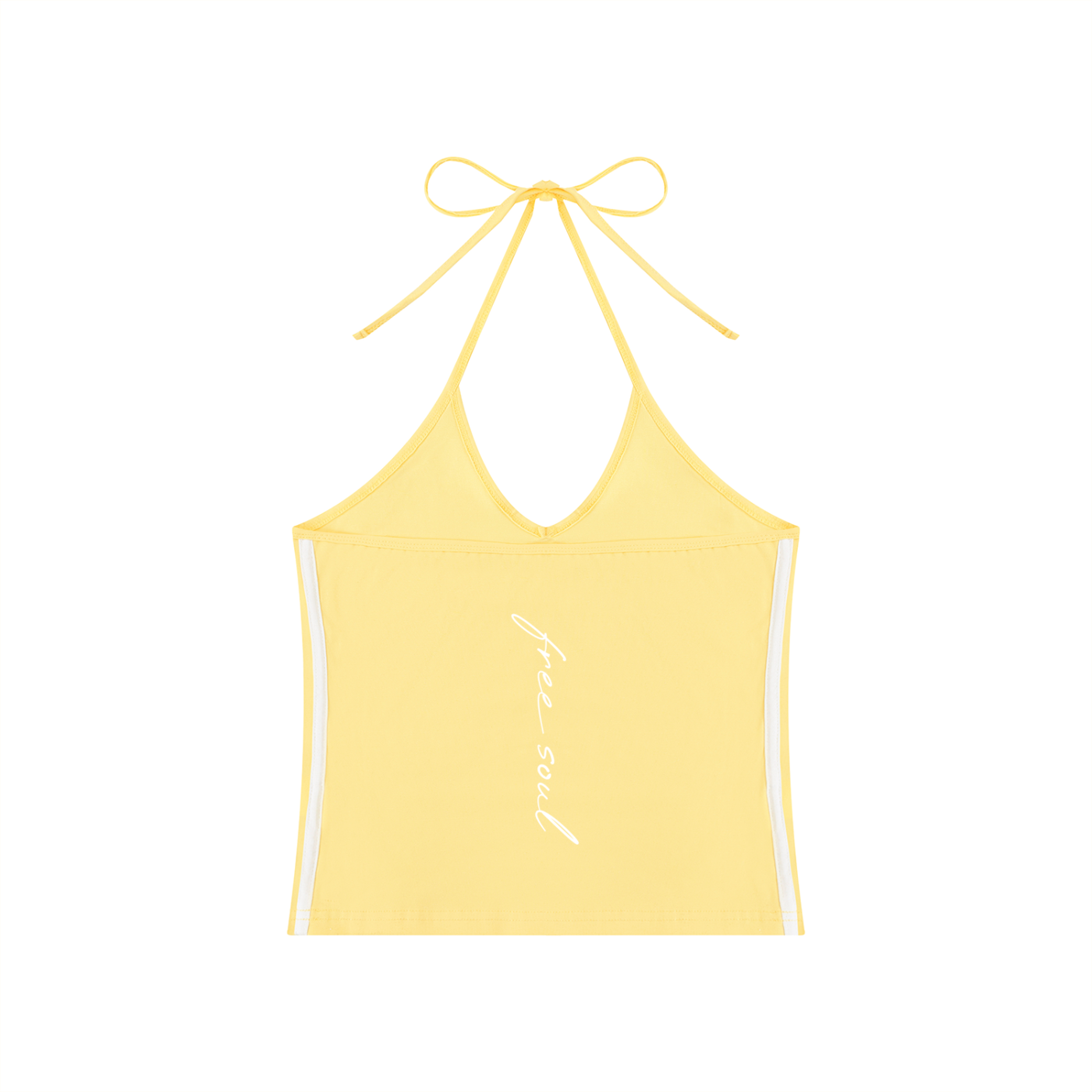 Ladies Color Block Halter Crop Tank Top