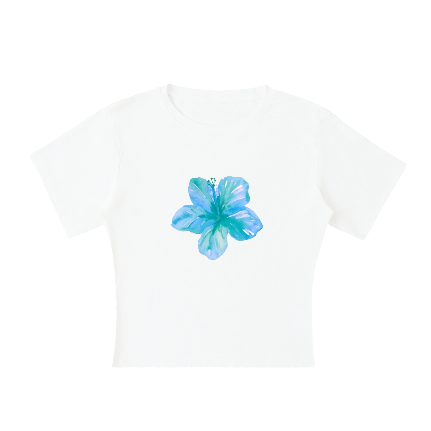 Blue Flower Short Sleeve Top