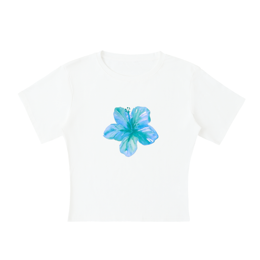 Blue Flower Short Sleeve Top
