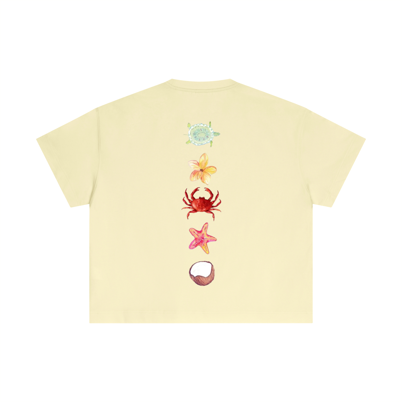 Tropical Cotton Boxy Yellow T-Shirt