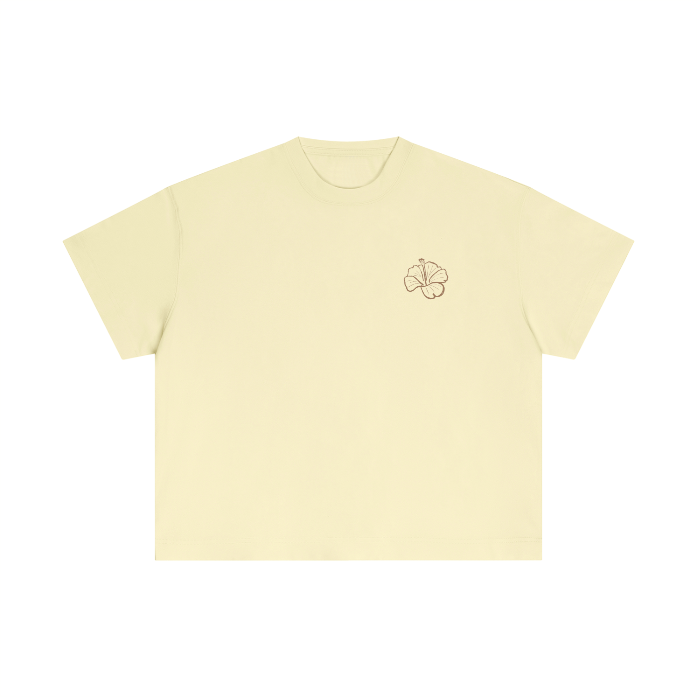 Tropical Cotton Boxy Yellow T-Shirt