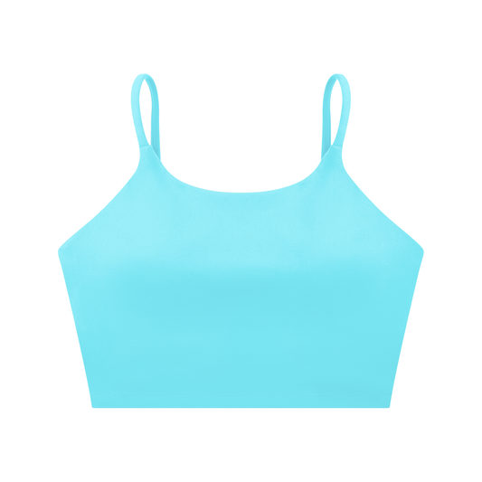 Spaghetti Strap Yoga Sports Bra Blue