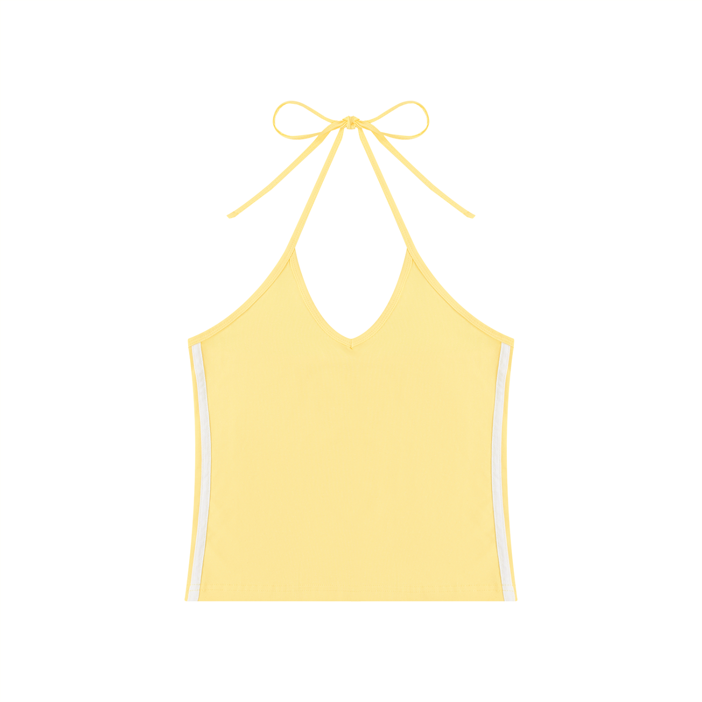 Ladies Color Block Halter Crop Tank Top